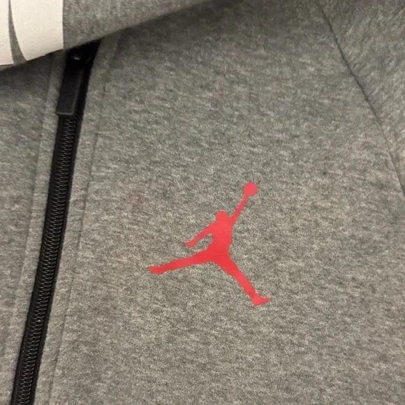 Jordan Kids Gray and Black Zip-Up Hoodie - Picture 2 of 5